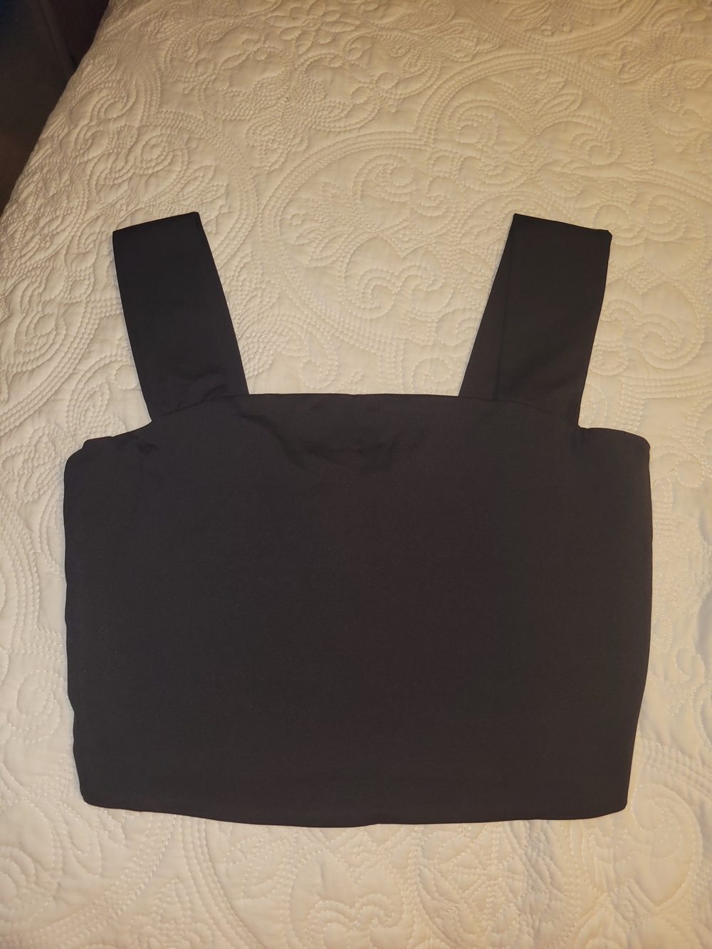 Second Skin Black Square Neck Crop Top - Women Size M